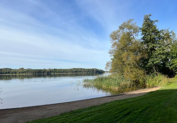 Områdets privata sandstrand