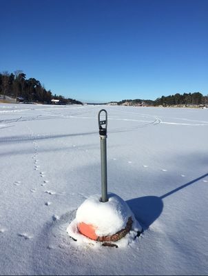 Fin vinterbild ifrån båtbryggan