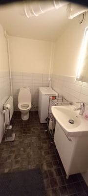 Toa och tvättmaskin