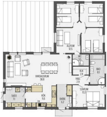 Två moderna stugor med havsutsikt – 18 bäddar - Bild 5