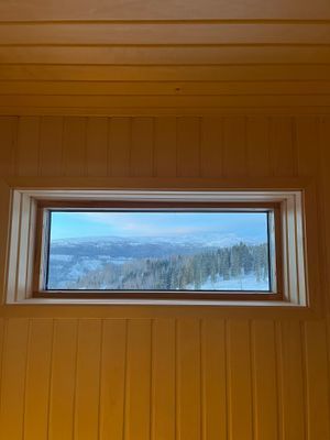 Renfjället från bastufönstret, som en tavla!