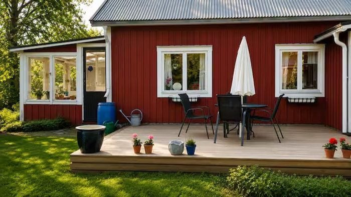 Ljusne – röd stuga med trädgård & sjönära läge - Bild 3