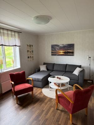 Vardagsrum med bäddsoffa