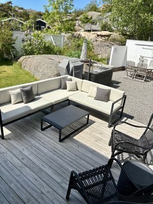 Härlig loungesoffa på framsidan