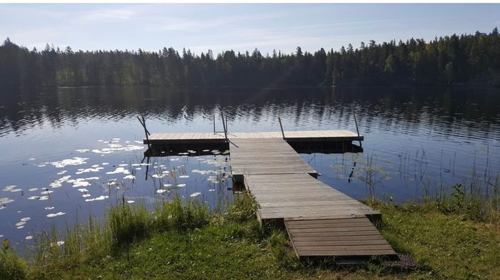 Badbrygga ca 100m från huset