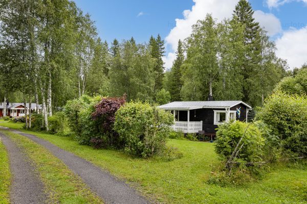 Huset och trädgården utifrån