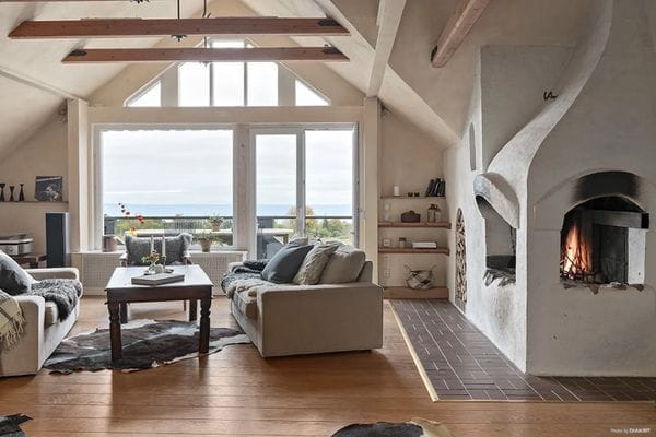 Äppelgårdsvilla på Kivik—Panoramautsikt över havet