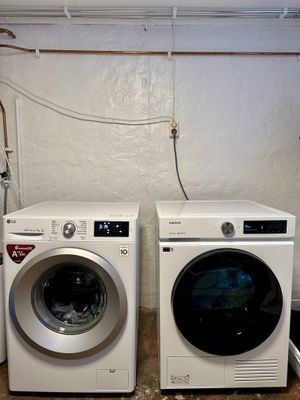 Tvättmaskin och torktumlare delas med värden