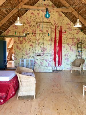 stort sovrum på loge