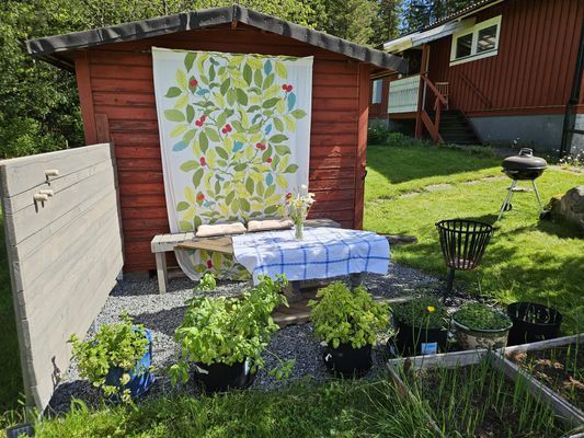 Uteplats i söderläge.