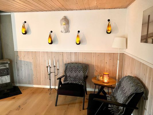 Myshörna vid braskamin