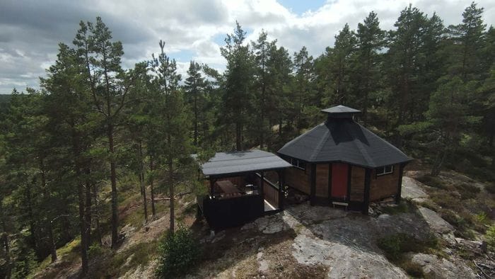 8 kantig kåta med terass