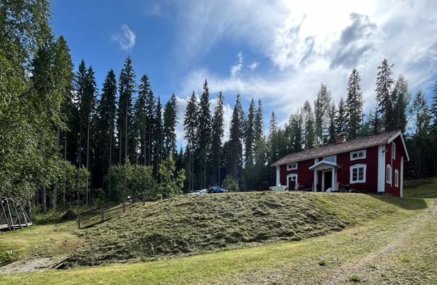 Slänten upp mot huset